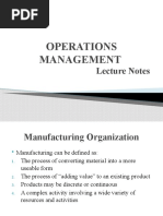 Operations Management: Lecture Notes