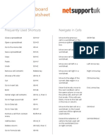 Windows Excel Cheat Sheet 2016 PDF