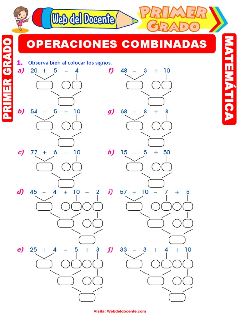 Descargar Operaciones Combinadas Matematica Tercero De Primaria
