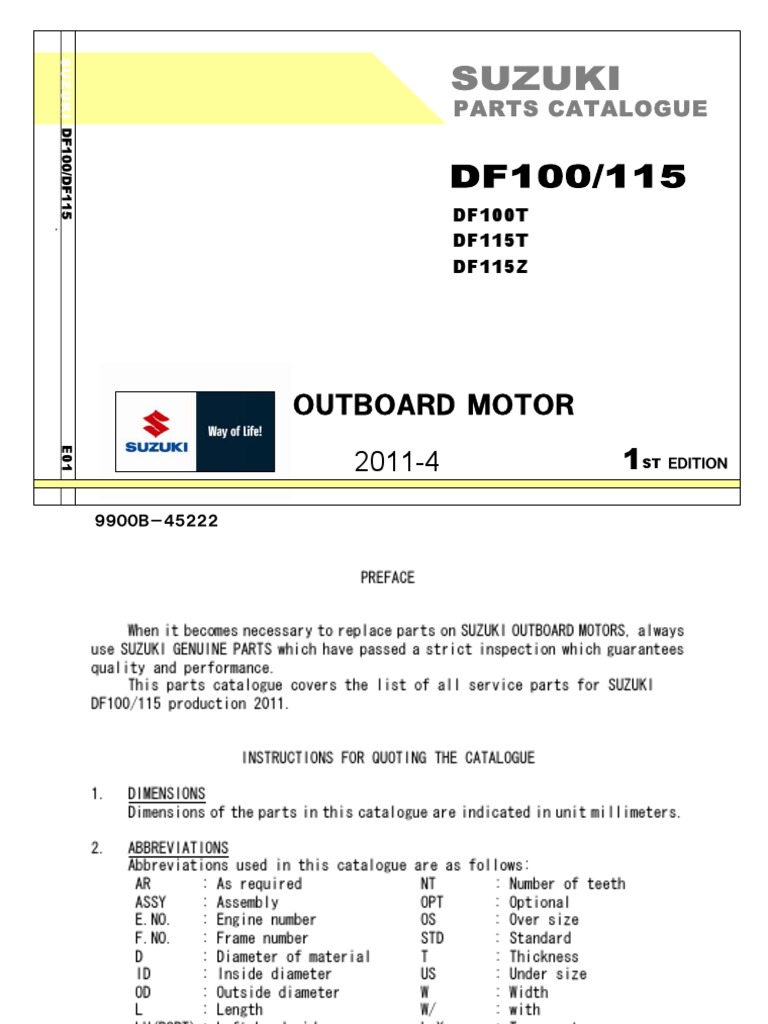 Outboard Motor: Parts Catalogue | PDF | Transmission (Mechanics 