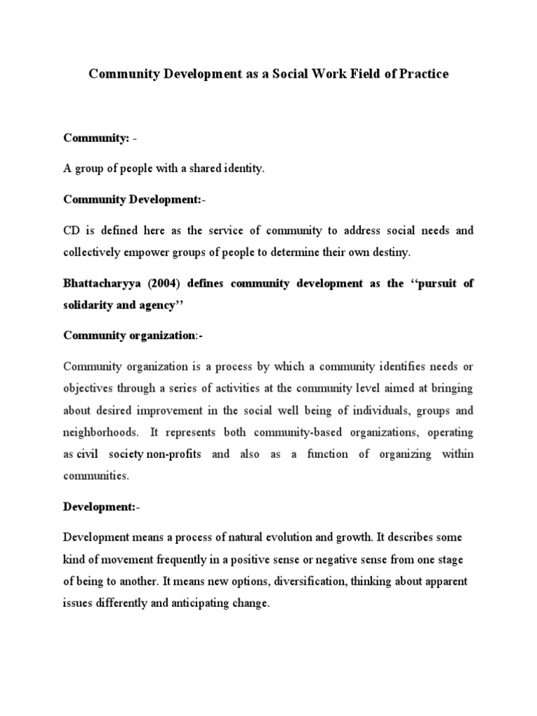 Community Development in Social Work | PDF | Empowerment | Policy