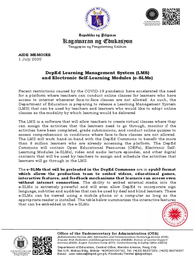 DepEd Learning Management System Overview | PDF | Moodle | Educational ...