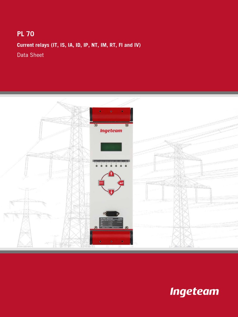 Ingeteam PL70 Current Relay Manual | PDF | Electric Arc | Relay