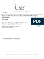 Psychoanalytic Pure War: Interactions With The Post-Apocalyptic Unconscious