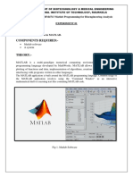 Course:: BM4713 Matlab Programming For Bioengineering Analysis Experiment 01 - To Learn Basic Commands in MATLAB