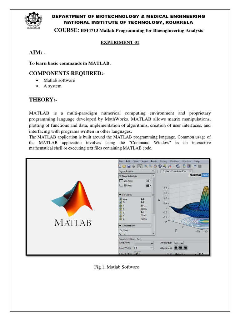 Course:: BM4713 Matlab Programming For Bioengineering Analysis ...