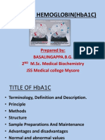 Glycated Hemoglobin (Hba1C) : Prepared By: Basalingappa.B.G. 2 M.Sc. Medical Biochemistry JSS Medical College Mysore