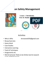 Construction Safety Management: Lesson - 1 Introduction Prof. Dr. Shahid Naveed