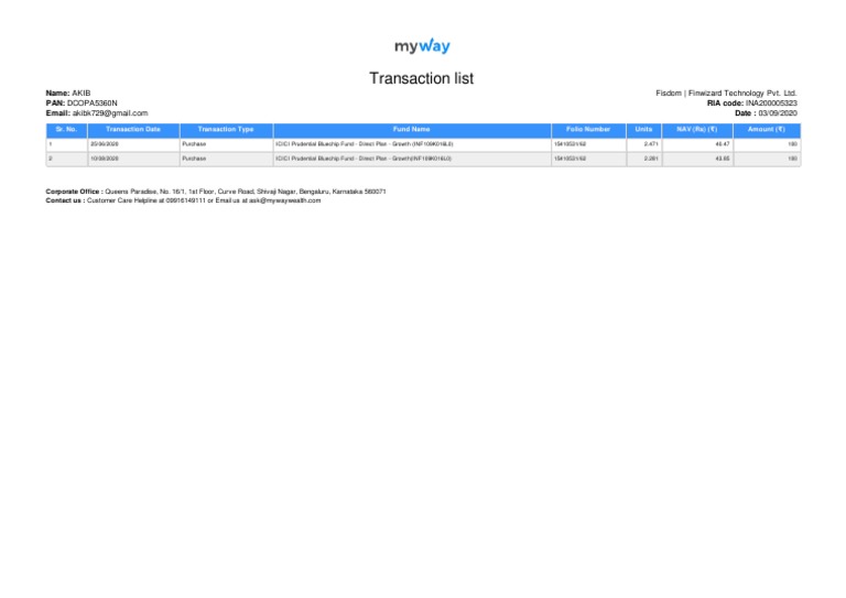 Akib's RIA Code and Transaction Summary | PDF | Finance & Money Management