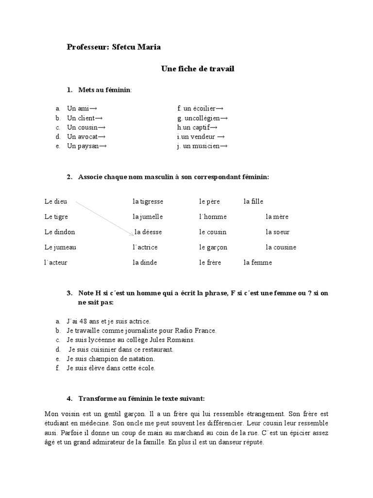 Fiche De Travail