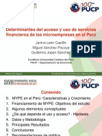 Informe Determinantes Del Acceso y Uso de Servicios Financieros