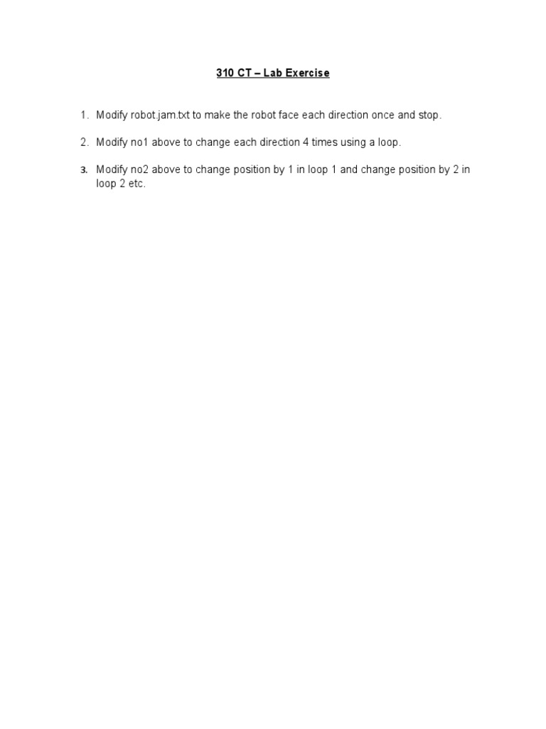 Robot Movement Programming Exercise | PDF | Science & Mathematics