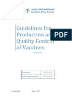 Guidelines For Production and Quality Control of Vaccines: Date Issued 13/03/2010 Date of Implementation 13/06/2010