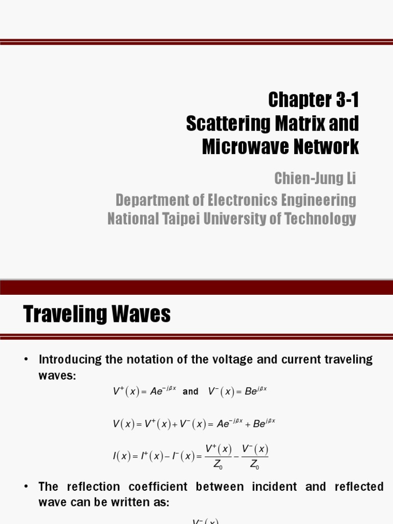 Chapter 3-1 Scattering Matrix and Microwave Network | PDF