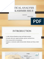 Critical Analysis On Kashmir Issue: Made By: Mehak Naz