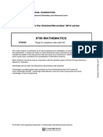 9709 Mathematics: MARK SCHEME For The October/November 2014 Series
