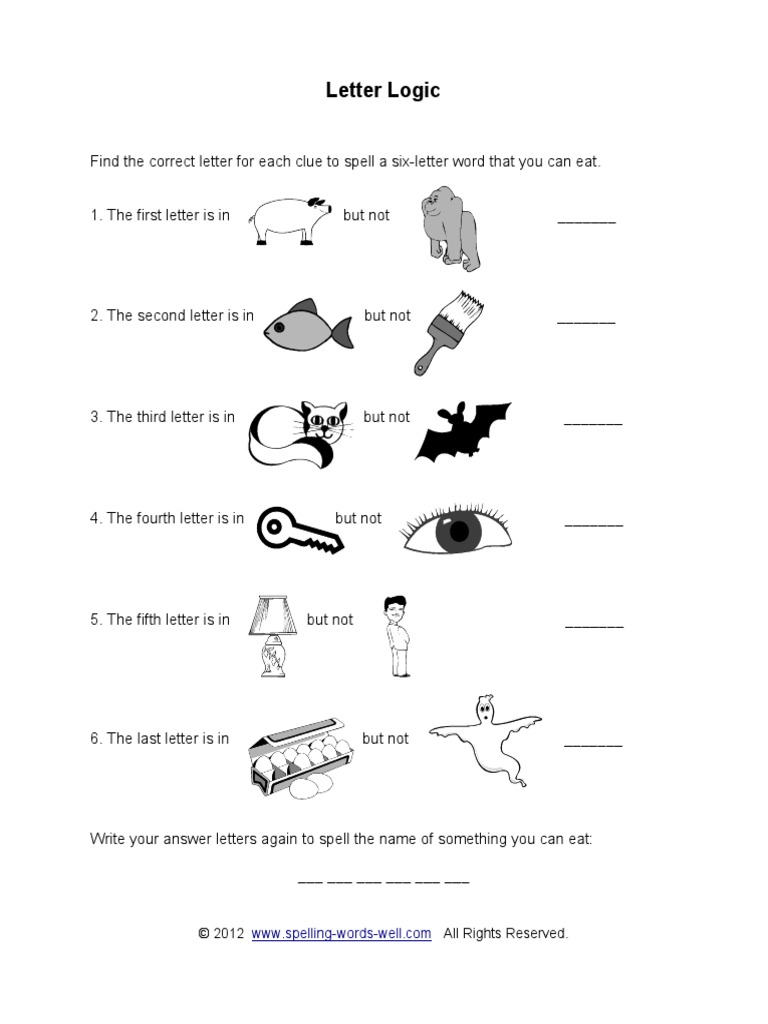 Brain Teaser Worksheets Letters PDF PDF