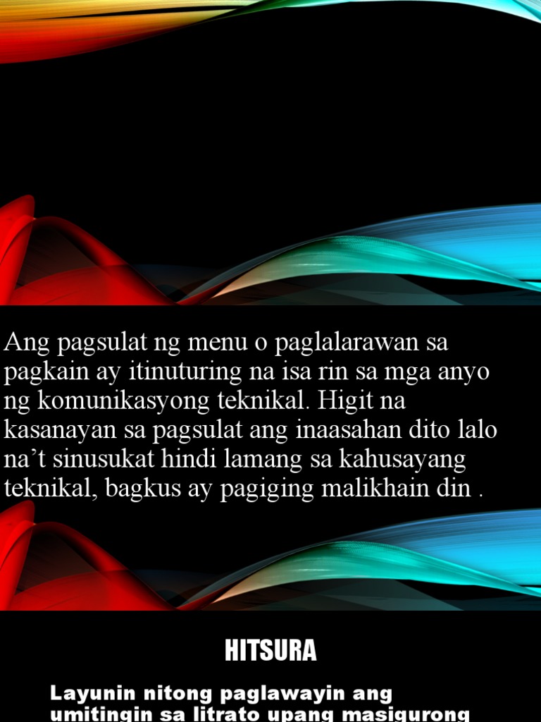 Menu NG Pagkain | PDF