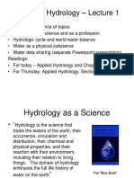 Hydrology - Lecture 1