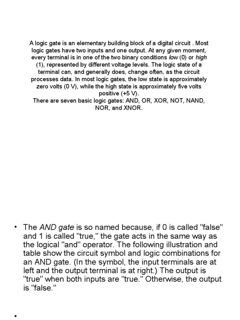 Understanding Basic Logic Gates | PDF