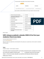 UGC Releases Academic Calendar 2020-21 For First Year Students: Check New Dates