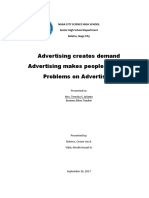 Advertising Creates Demand Advertising Makes People Realistic Problems On Advertising
