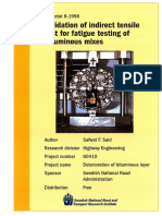 Test For Fatigue Testing Of: Validation of Indirect Tensile