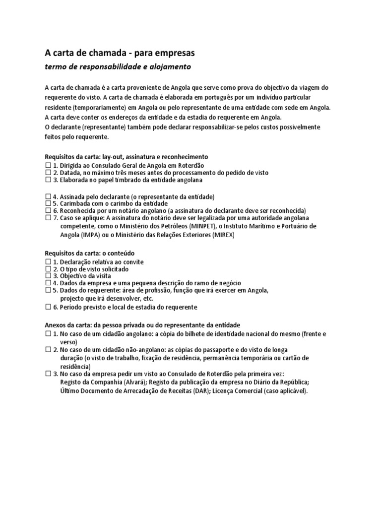PT 1 Carta de Chamada Por Empresas Esclarecimento e Exemplo 1 | PDF