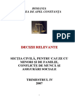 Sectia civila - Decizii relevante trimestrul IV 2007