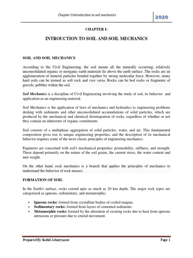 Introduction to Soil Mechanics Basics | PDF | Rock (Geology) | Weathering