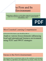 The Firm and Its Environment