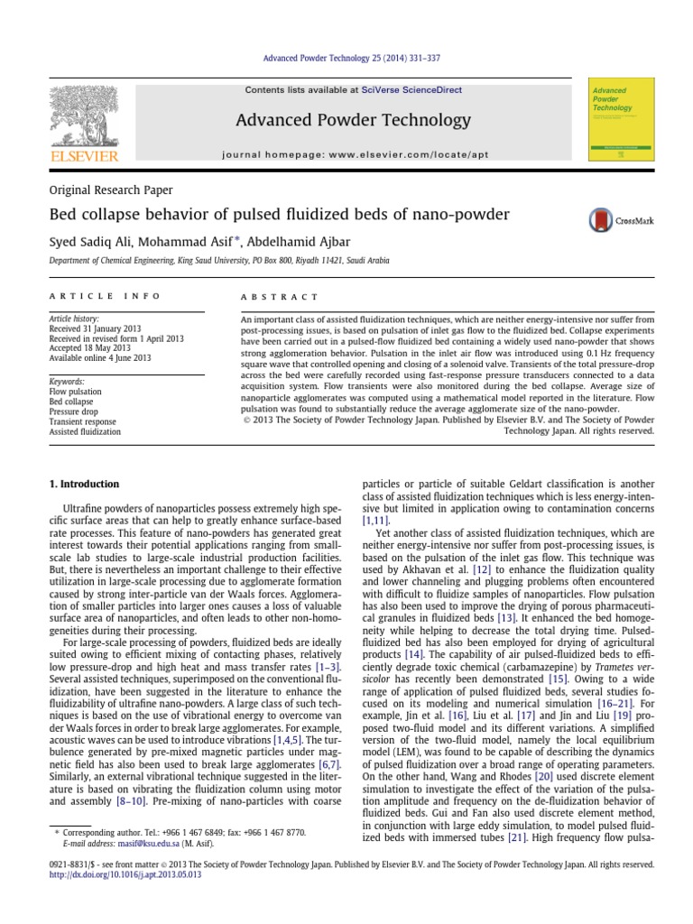 Bed Collapse Behavior of Pulsed Fluidized Beds of Nano-Powder | PDF ...