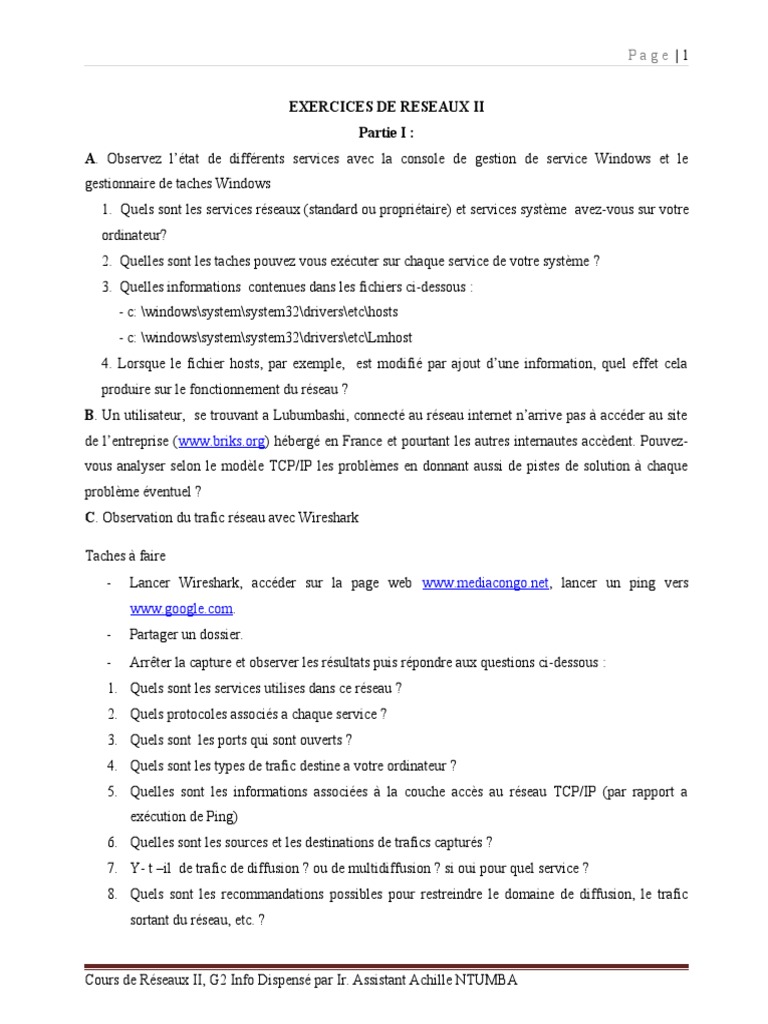 Quels Sont Les Schémas D écriture D applications Tcp Et Udp Travaux Pratique | PDF | Port (logiciel) | Système de noms de domaines