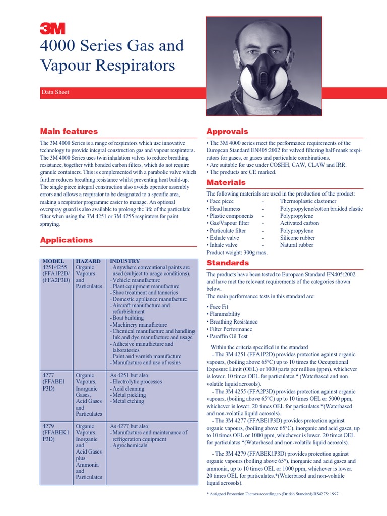 3M 4279 Datasheet PDF | PDF | Particulates | Chemistry