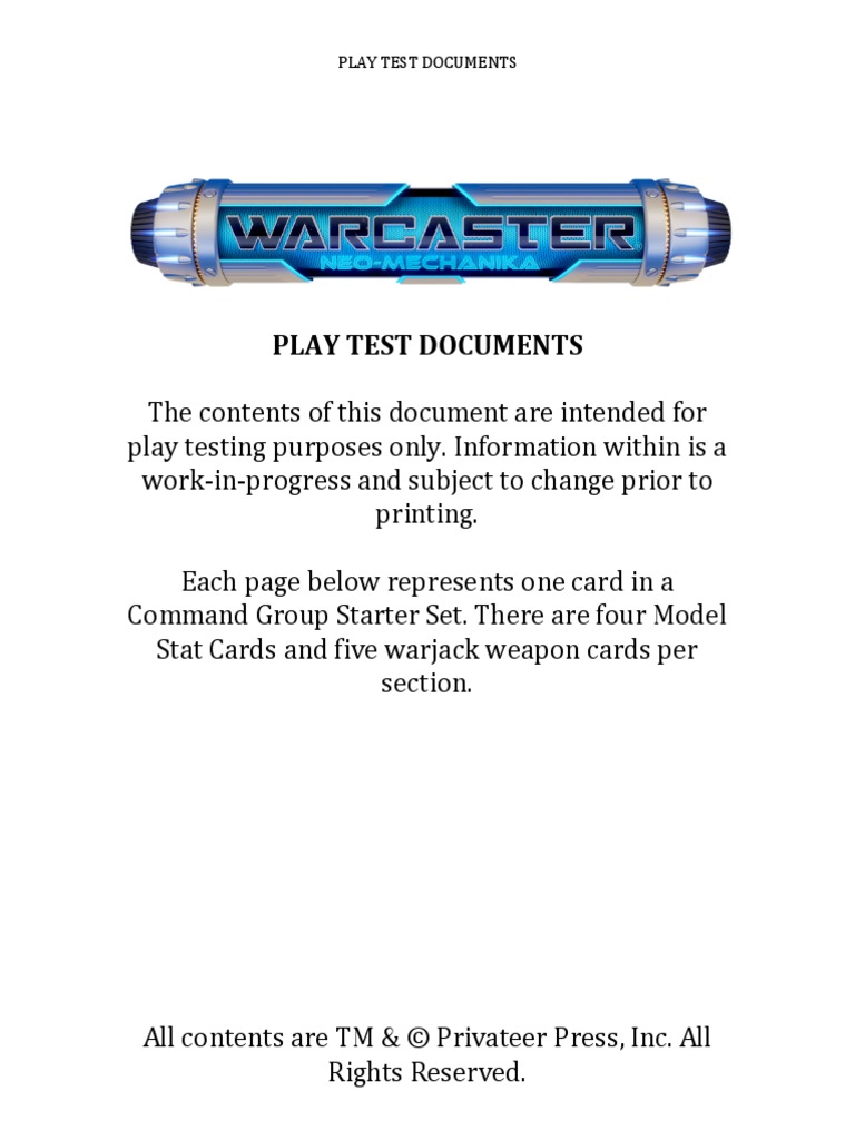 Play Test Documents | PDF | Rifle | Projectiles