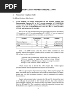 COA's Observation and Recommendations (2019 Audit Report On OVP)