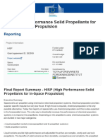 High Performance Solid Propellants For In-Space Propulsion: Reporting