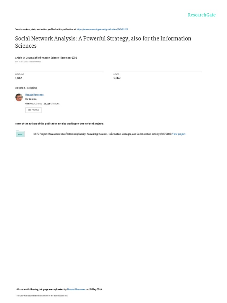 Social Network Analysis A Powerful Strategy Also F | PDF | Social ...