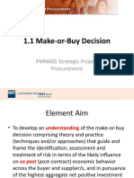 1.1 Make-or-Buy Decision: PMN605 Strategic Project Procurement