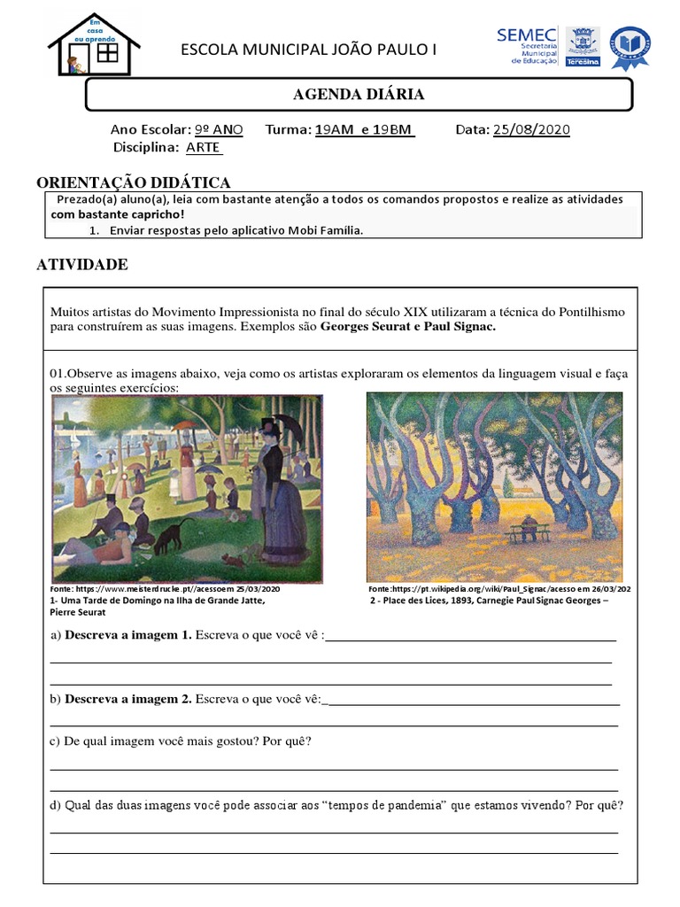 Atividade Arte 9 Ano | PDF