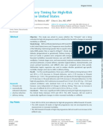 Changes in Delivery Timing For High-Risk Pregnancies in The United States