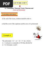 Lecture 3 of 5: Learning Outcomes