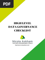 High Level Data Governance Checklist: Stylegirls Presents