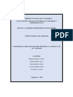 Análisis de la recaudación del Impuesto a la Renta e IGV en el Perú durante el periodo 2014-2019