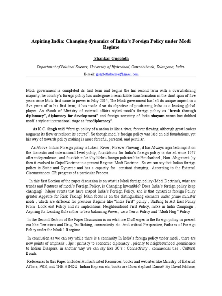 Modi's Transformative Foreign Policy | PDF | Narendra Modi | Foreign Policy