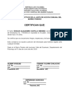 Certificado de residencia extranjero Colombia Putumayo Valle Guamuez