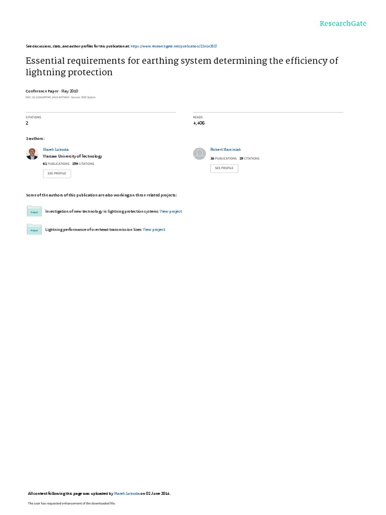 Earthing System for Lightning Protection | PDF | Corrosion | Electrical ...