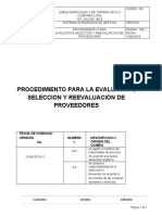 Procedimiento para evaluar y seleccionar proveedores