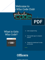 Welcome To Girls Who Code Club 1