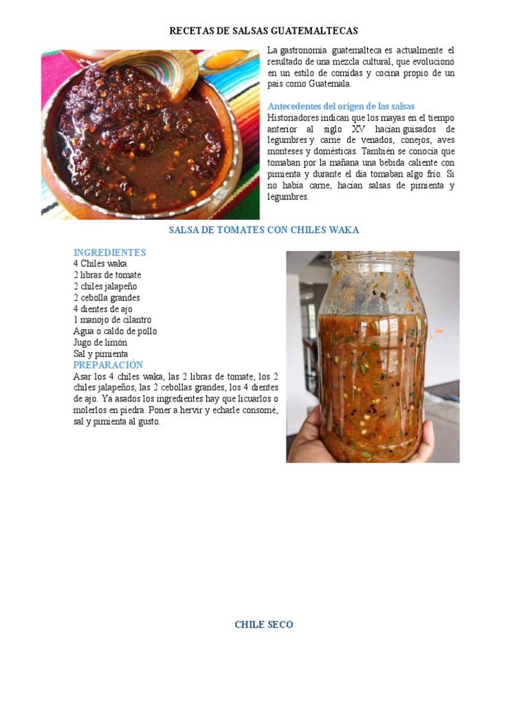 Recetas de Salsas Guatemaltecas PDF Salsa Ají picante